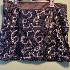 Wildcats ladies, black, sexy, sequin miniskirt size 2X